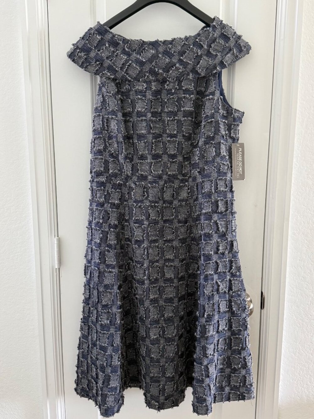Eva Mendes NY&C Textured Navy A-Line Dress Size 10 With Tags